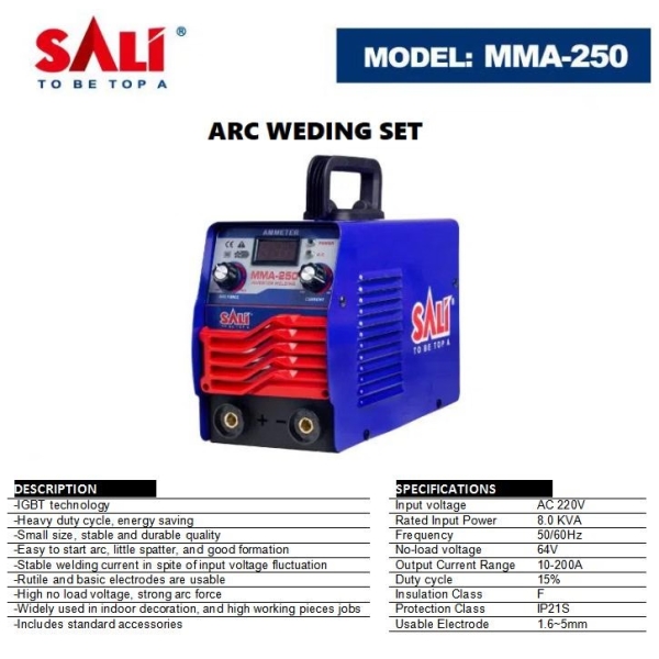SALI Dc Inverter Welder (MMA-250A) - Image 2