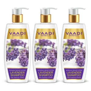 VAADI Lavender Shampoo with Rosemary Extract-Intensive Repair System (Pack of 3)[350 ml each]