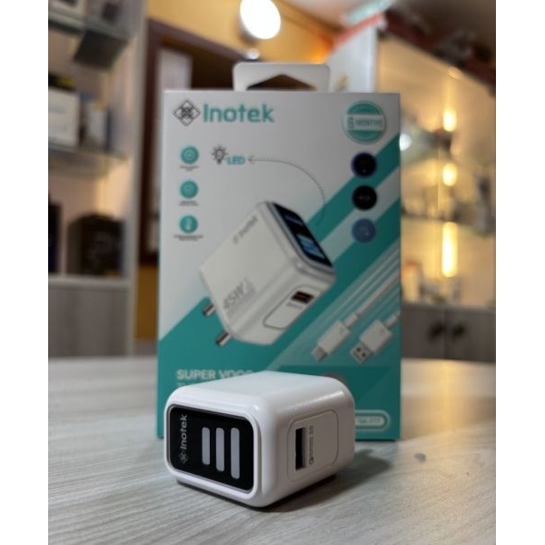 Inotek 45W Super VOOC Fast Charger with LED Display | Type-C Cable Included | 6 Months Warranty - Image 3