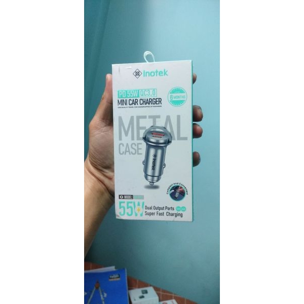 Inotek 55W PD + QC3.0 Mini Metal Car Charger | Dual Port Fast Charging | Sasvat Biz - Image 5