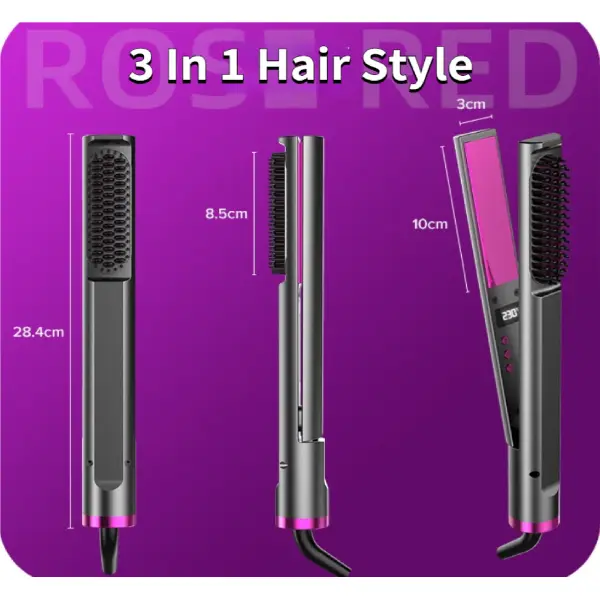 InstantHeat 3-in-1 Hair Styling Tool - Quick Straightener/Curler with Digital LED Display and Anti-Scald Technology - Image 3