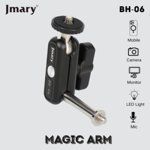 JMARY BH-06 Metal Magic Arm Mount - Versatile 1/4" Screw Camera Monitor LED Light Microphone Mobile Phone Holder (1kg Max Load)