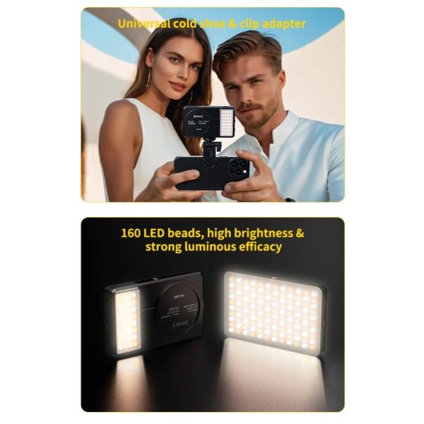 Jmary FM-168R Magnetic LED Photography Fill Light – Portable Rechargeable 160 LEDs Video Light for iPhone, Android, Vlogging & Streaming (2500K–9000K) - Image 5