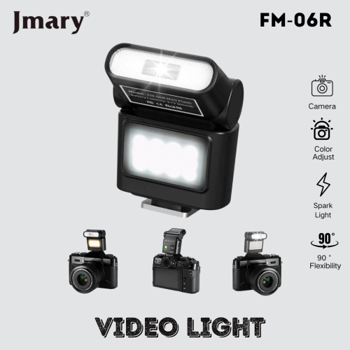 Jmary Fm06R Mini Speedlite Camera Flash Video Light With 3 lighting Mode