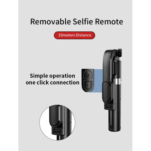 JMARY KT-219 Telescopic Selfie Stick Tripod Stand Cell Phone Clip Rotation Design Remote Shutter - Image 2