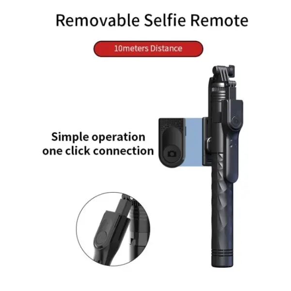 JMARY KT-239 1.75m Telescopic Selfie Stick Tripod Stand Cell Phone Clip Rotation Design Camera Mount Holder - Image 3