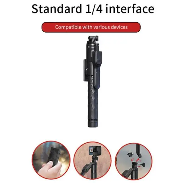 JMARY KT-239 1.75m Telescopic Selfie Stick Tripod Stand Cell Phone Clip Rotation Design Camera Mount Holder - Image 4