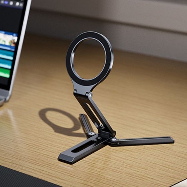 Jmary MS-96 Magnetic Phone Holder – 360° Rotatable Foldable Metal Stand (1/4” UNC) - Image 4