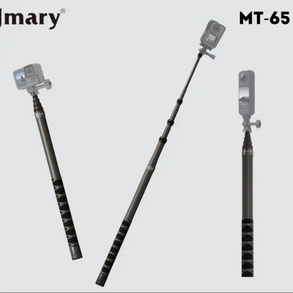 JMARY MT-65 3 Meter (300cm) Carbon Fiber Extendable Action Camera Selfie Stick Pole for GoPro, Insta360, Mobile Phones - Lightweight & Portable Long Monopod - Image 4