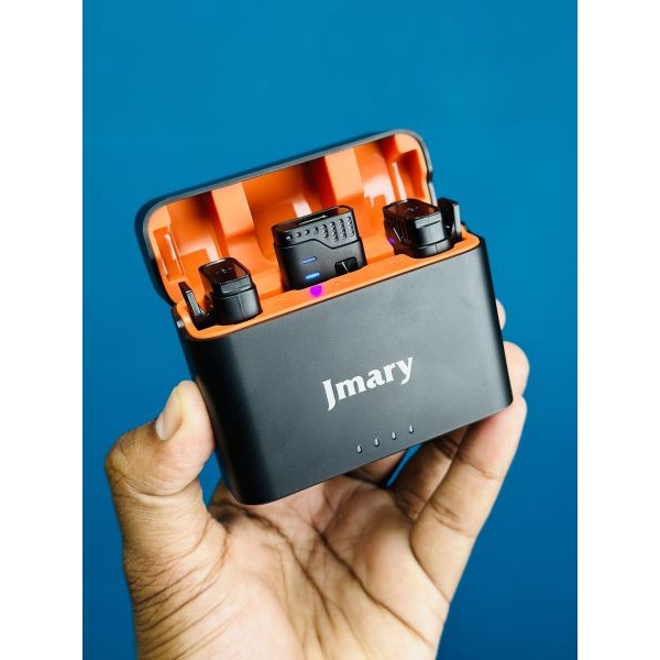 JMARY MW-16 All in One 2.4GHz Dual Wireless Microphone Crystal Clear Audio, Noise Cancellation Plug-and-Play Extended Battery Life with Charging Case - Image 3