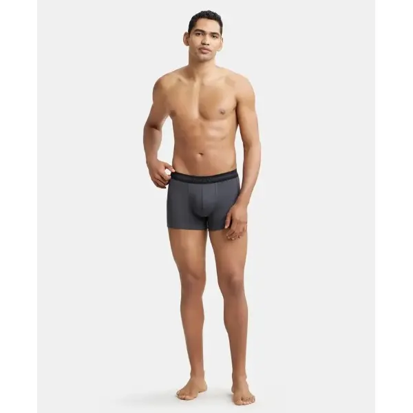 Jockey 1015 Men Super Combed Cotton Rib Solid Trunk (Asphalt) - Image 5