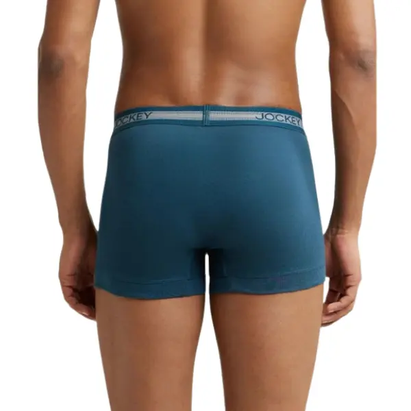 Jockey 1015 Men Super Combed Cotton Rib Solid Trunk (Estate Blue) - Image 2