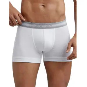 Jockey 1015 Men Super Combed Cotton Rib Solid Trunk (White)