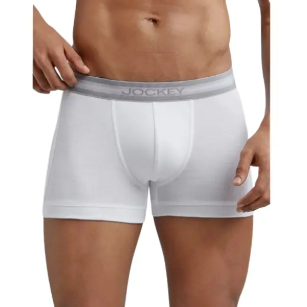 Jockey 1015 Men Super Combed Cotton Rib Solid Trunk (White)