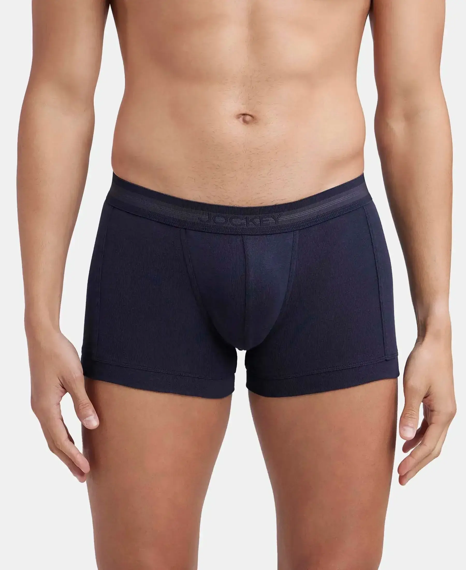 Jockey 1015 Men Super Combed Cotton Rib Solid Trunk (Deep Navy)