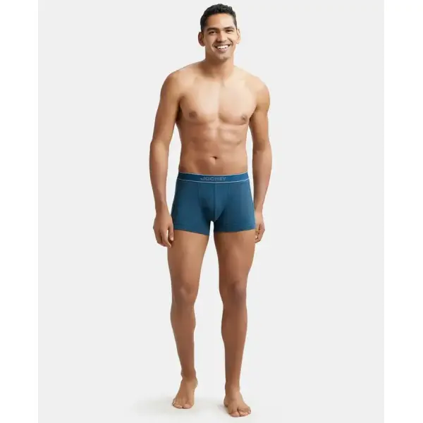 Jockey 1015 Men Super Combed Cotton Rib Solid Trunk (Reflecting Pond) - Image 4
