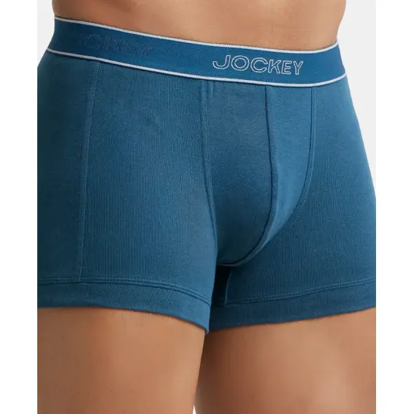 Jockey 1015 Men Super Combed Cotton Rib Solid Trunk (Reflecting Pond) - Image 6