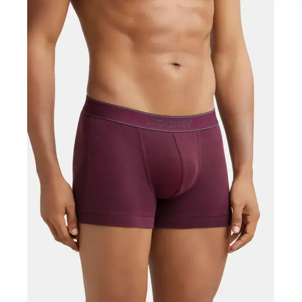 Jockey 1015 Men Super Combed Cotton Rib Solid Trunk (Wine Tasting) - Image 3