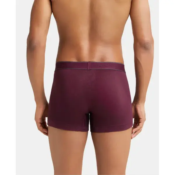 Jockey 1015 Men Super Combed Cotton Rib Solid Trunk (Wine Tasting) - Image 4