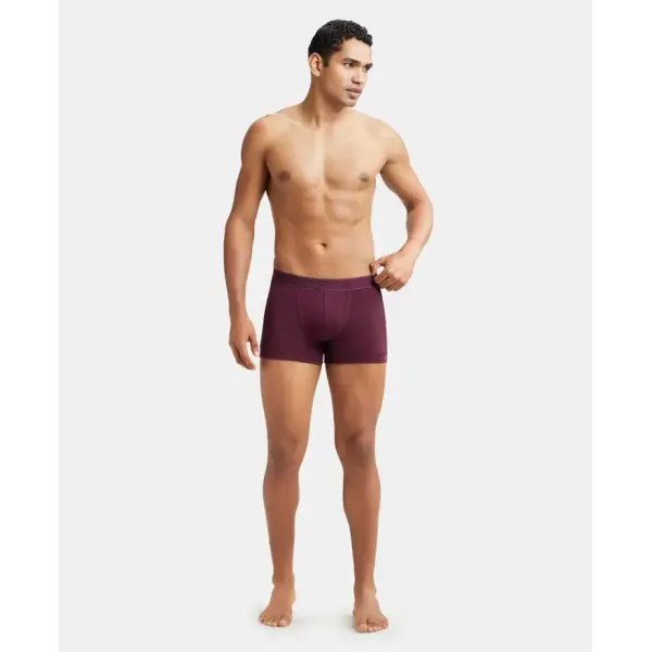 Jockey 1015 Men Super Combed Cotton Rib Solid Trunk (Wine Tasting) - Image 5