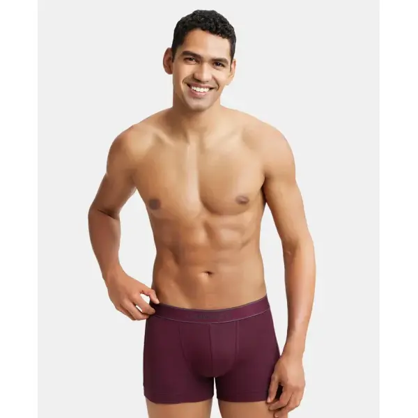 Jockey 1015 Men Super Combed Cotton Rib Solid Trunk (Wine Tasting) - Image 6