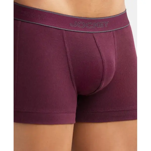 Jockey 1015 Men Super Combed Cotton Rib Solid Trunk (Wine Tasting) - Image 7
