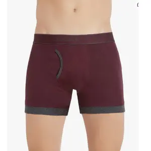 Jockey 1017 Men's Super Combed Cotton Rib Solid Boxer (Mauve Wine and Charcoal Melange)
