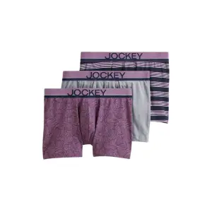 Jockey Casual Cotton Stretch 3" Trunk - 3 Pack (Hiker/Grey Dove/Capelin Stripe)