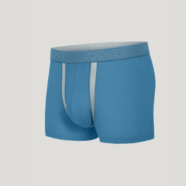 Jockey Chafe Proof Pouch Cotton Stretch 3" Trunk (Blue Chambray) - Image 6