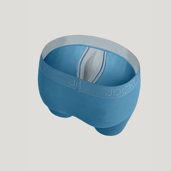 Jockey Chafe Proof Pouch Cotton Stretch 3" Trunk (Blue Chambray) - Image 5