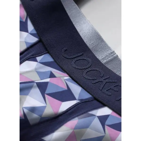 Jockey Chafe Proof Pouch Cotton Stretch 3" Trunk (Grey Starlight Geo) - Image 3