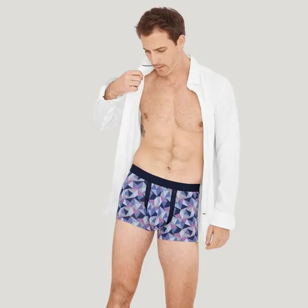 Jockey Chafe Proof Pouch Cotton Stretch 3" Trunk (Grey Starlight Geo) - Image 6