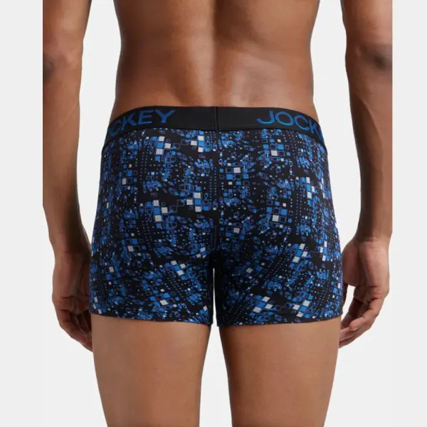 Jockey FP23 Super Combed Cotton Elastane Stretch Printed Trunk (Black and Sky Driver) - Image 4