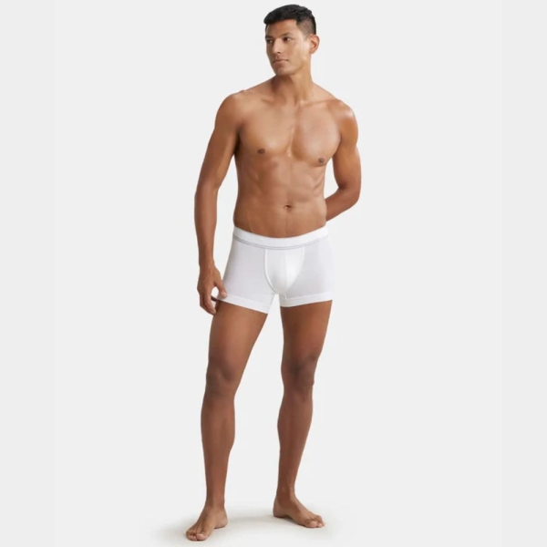 Jockey HG16 Tencel Micro Modal Elastane Stretch Solid Trunk (White) - Image 4
