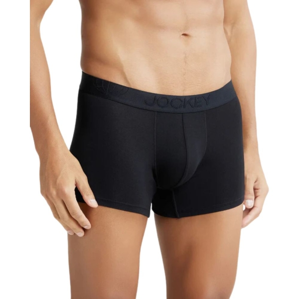 Jockey IC25 Tencel Micro Modal Cotton Elastane Stretch Solid Trunk (Black) - Image 5
