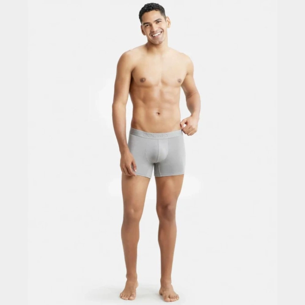 Jockey IC25 Tencel Micro Modal Cotton Elastane Stretch Solid Trunk (Bright Light Grey) - Image 3