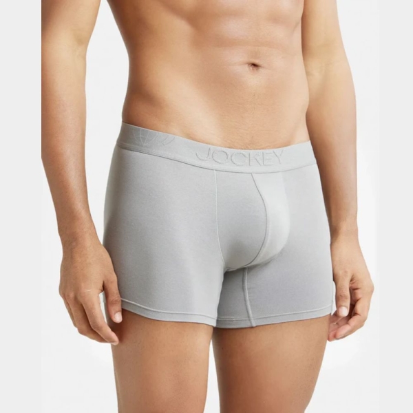 Jockey IC25 Tencel Micro Modal Cotton Elastane Stretch Solid Trunk (Bright Light Grey)
