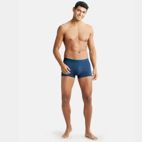 Jockey IC25 Tencel Micro Modal Cotton Elastane Stretch Solid Trunk (Petrol) - Image 3
