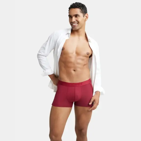 Jockey IC25 Tencel Micro Modal Cotton Elastane Stretch Solid Trunk (Red Pepper) - Image 3