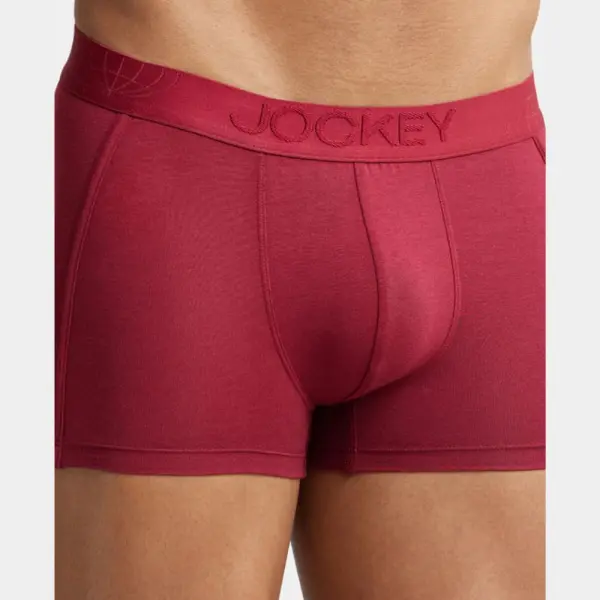 Jockey IC25 Tencel Micro Modal Cotton Elastane Stretch Solid Trunk (Red Pepper) - Image 2