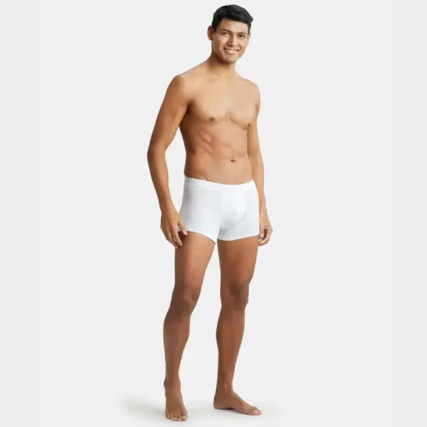 Jockey IC25 Tencel Micro Modal Cotton Elastane Stretch Solid Trunk (White) - Image 4