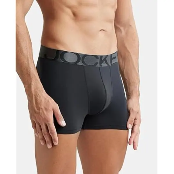 Jockey IC28 Men Tactel Microfiber Elastane Stretch Solid Trunk (Black) - Image 6