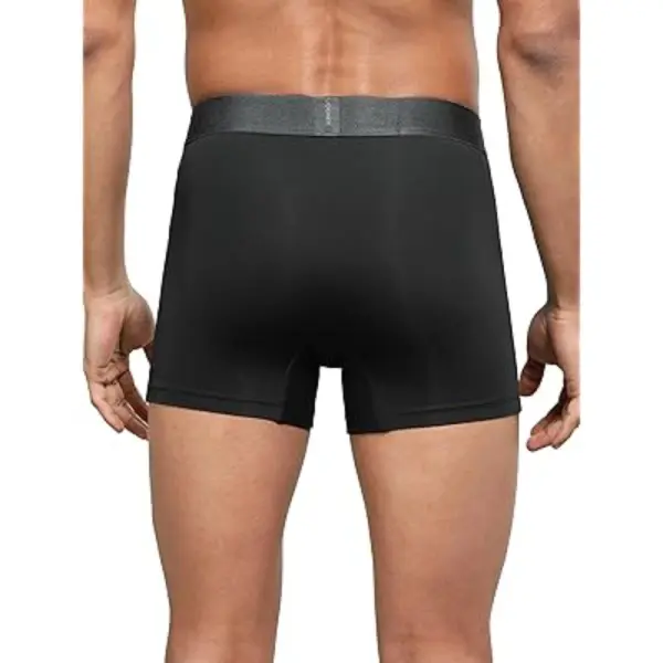 Jockey IC28 Men Tactel Microfiber Elastane Stretch Solid Trunk (Black) - Image 4