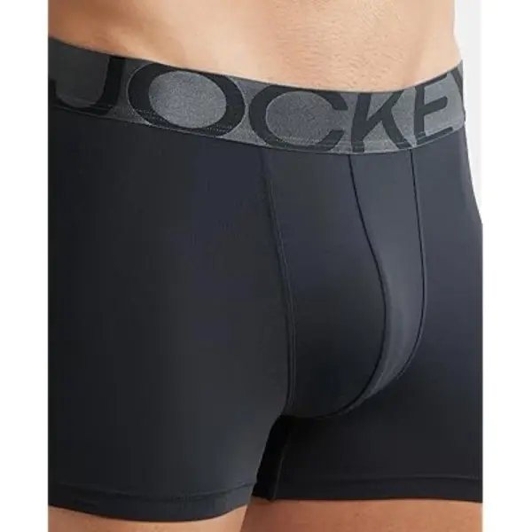 Jockey IC28 Men Tactel Microfiber Elastane Stretch Solid Trunk (Black) - Image 2