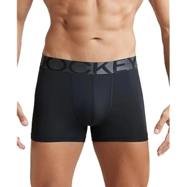 Jockey IC28 Men Tactel Microfiber Elastane Stretch Solid Trunk (Black)