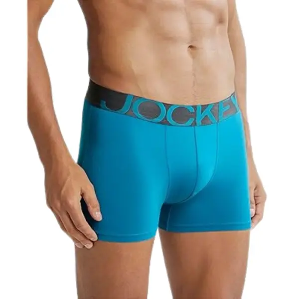 Jockey IC28 Men Tactel Microfiber Elastane Stretch Solid Trunk (Ocean Depth) - Image 4