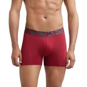 Jockey IC28 Men Tactel Microfiber Elastane Stretch Solid Trunk (Red Pepper)
