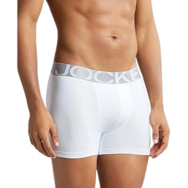 Jockey IC28 Men Tactel Microfiber Elastane Stretch Solid Trunk (White) - Image 2