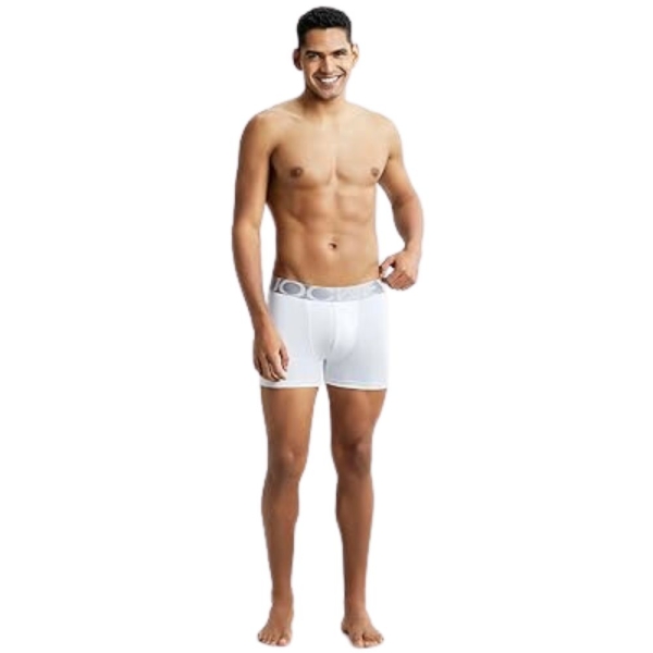 Jockey IC28 Men Tactel Microfiber Elastane Stretch Solid Trunk (White) - Image 4