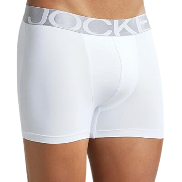 Jockey IC28 Men Tactel Microfiber Elastane Stretch Solid Trunk (White) - Image 5